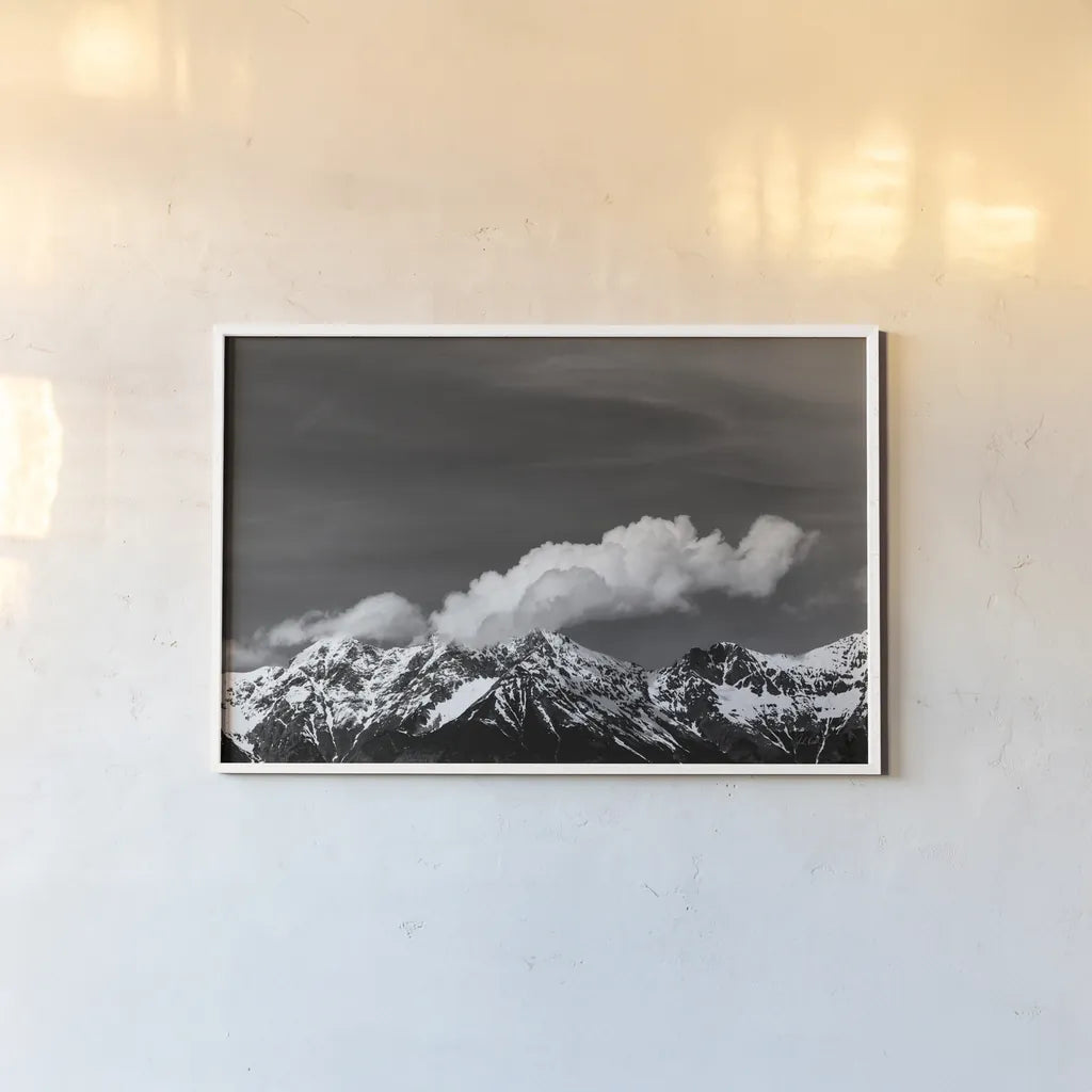 The Dolomites I by Deborah Revell. shown as a paper print in a white frame. Available as a archival giclee rolled canvas, fine art paper, or poster print. SKU 92048i.
