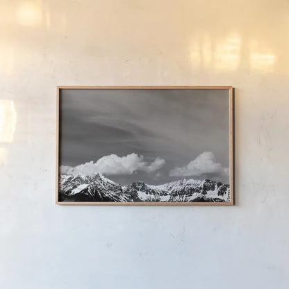 The Dolomites II by Deborah Revell. shown as a paper print in a natural frame. Available as a archival giclee rolled canvas, fine art paper, or poster print. SKU 92049i.