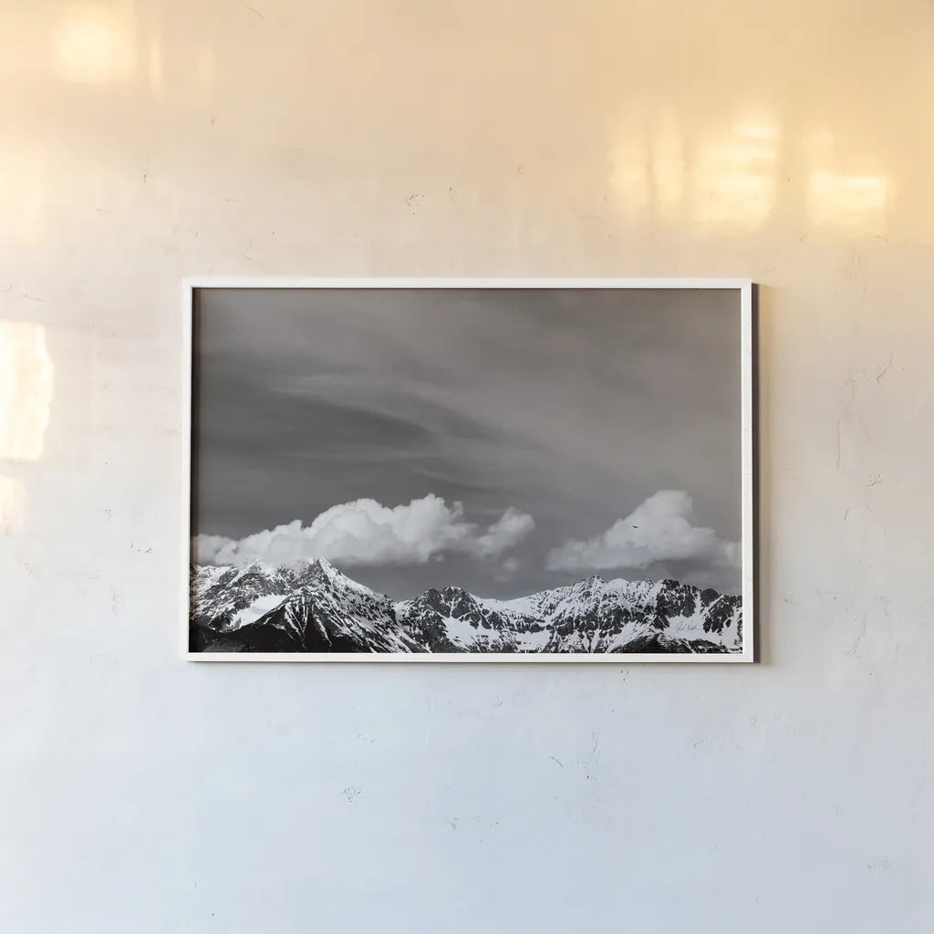 The Dolomites II by Deborah Revell. shown as a paper print in a white frame. Available as a archival giclee rolled canvas, fine art paper, or poster print. SKU 92049i.