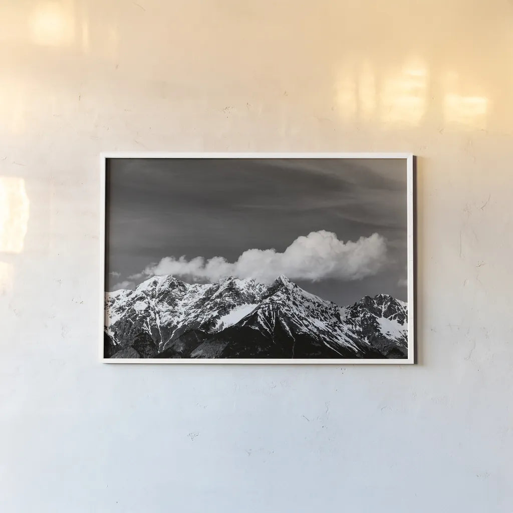 The Dolomites III by Deborah Revell. shown as a paper print in a white frame. Available as a archival giclee rolled canvas, fine art paper, or poster print. SKU 92050i.