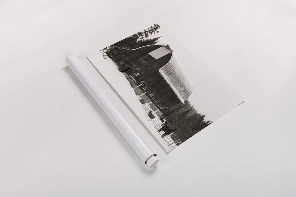 The Farm by Deborah Revell. shown as a rolled paper print. Available as archival giclee rolled canvas, fine art paper, or poster print. SKU 96615i.