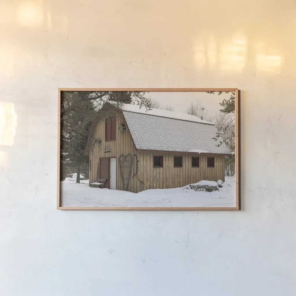 The Hunting Lodge I by Deborah Revell. shown as a paper print in a natural frame. Available as a archival giclee rolled canvas, fine art paper, or poster print. SKU 96609i.