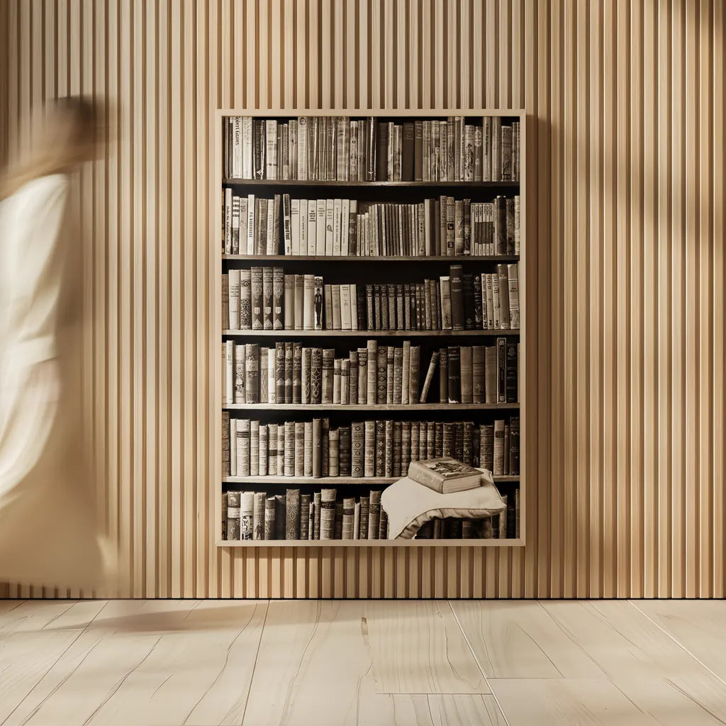 The Library by Deborah Revell. shown as over sized large wall art. Available as an archival giclee rolled canvas, fine art paper, or poster print. SKU 96927h.