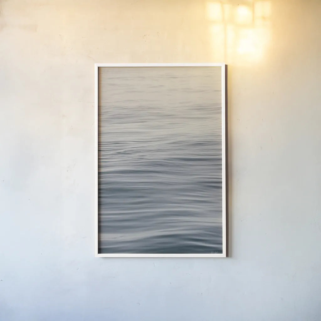 The Silent Sea II by Deborah Revell. shown as a paper print in a white frame. Available as a archival giclee rolled canvas, fine art paper, or poster print. SKU 100988h.