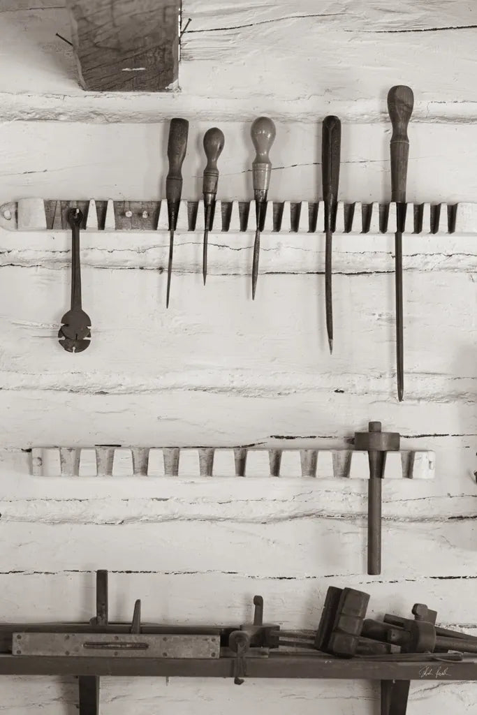The Workshop I by Deborah Revell. SKU 96612h. Archival Giclee Fine art print for wall decor.