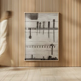 The Workshop I by Deborah Revell. shown as over sized large wall art. Available as an archival giclee rolled canvas, fine art paper, or poster print. SKU 96612h.