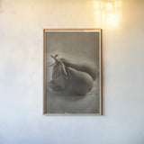 Trois Poires I by Deborah Revell. shown as a paper print in a natural frame. Available as a archival giclee rolled canvas, fine art paper, or poster print. SKU 104250h.