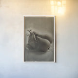 Trois Poires I by Deborah Revell. shown as a paper print in a white frame. Available as a archival giclee rolled canvas, fine art paper, or poster print. SKU 104250h.