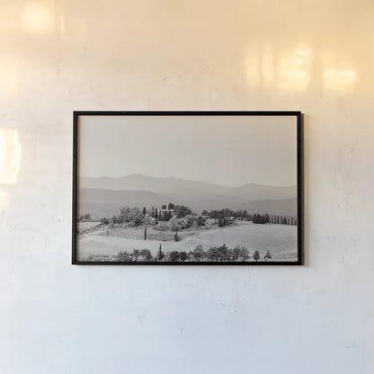 Tuscan Hills II by Deborah Revell. shown as a paper print in a black flame. Available as a archival giclee rolled canvas, fine art paper, or poster print. SKU 102089i.