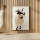 Two Little Goats I by Deborah Revell. shown as over sized large wall art. Available as an archival giclee rolled canvas, fine art paper, or poster print. SKU 96308h.