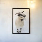 Two Little Goats I by Deborah Revell. shown as a paper print in a black flame. Available as a archival giclee rolled canvas, fine art paper, or poster print. SKU 96308h.