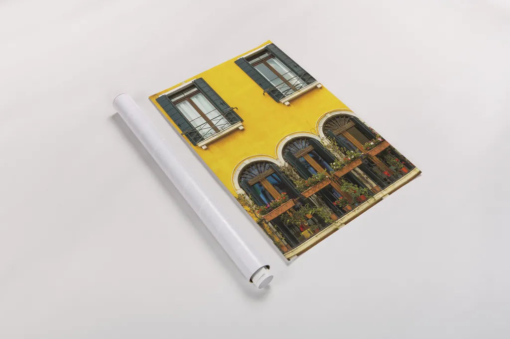 Venice Window by Deborah Revell. shown as a rolled paper print. Available as archival giclee rolled canvas, fine art paper, or poster print. SKU 95014h.