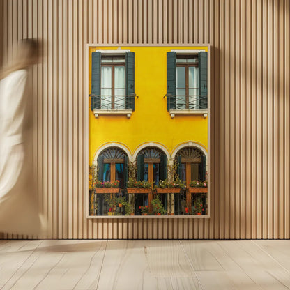 Venice Window by Deborah Revell. shown as over sized large wall art. Available as an archival giclee rolled canvas, fine art paper, or poster print. SKU 95014h.