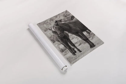 Vertical Ponies by Deborah Revell. shown as a rolled paper print. Available as archival giclee rolled canvas, fine art paper, or poster print. SKU 94288h.