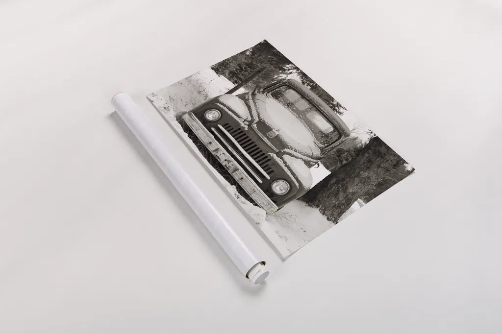 Vintage Car by Deborah Revell. shown as a rolled paper print. Available as archival giclee rolled canvas, fine art paper, or poster print. SKU 96616i.