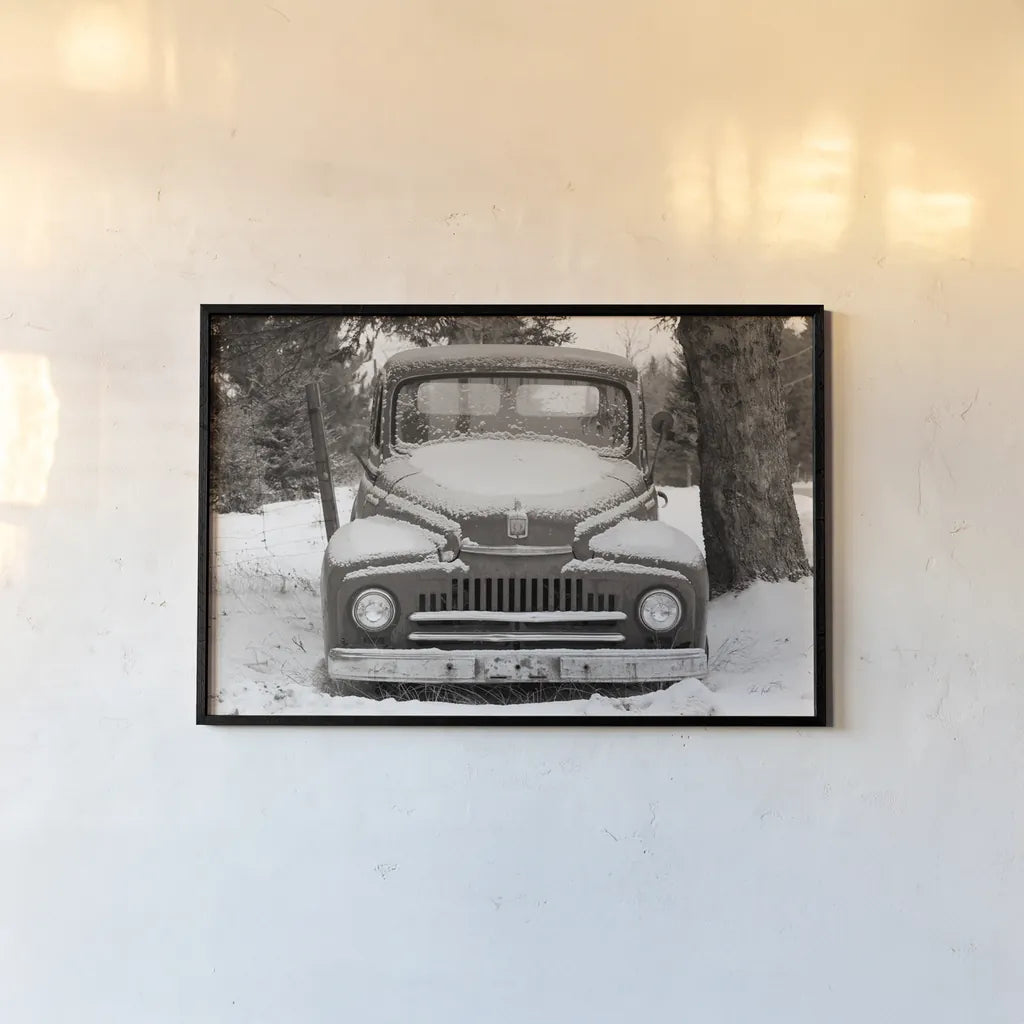 Vintage Car by Deborah Revell. shown as a paper print in a black flame. Available as a archival giclee rolled canvas, fine art paper, or poster print. SKU 96616i.
