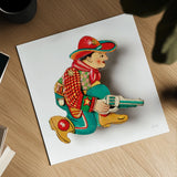 Vintage Cowboy I by Deborah Revell. Shown as a detailed flat fine art print, highlighting archival giclee quality. Available as an archival giclee rolled canvas, fine art paper, or poster print. SKU 92676a.