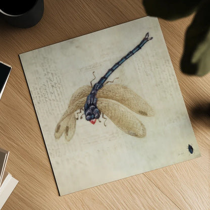 Vintage Dragonfly by Deborah Revell. Shown as a detailed flat fine art print, highlighting archival giclee quality. Available as an archival giclee rolled canvas, fine art paper, or poster print. SKU 91135a.
