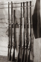 Vintage Rifles by Deborah Revell. SKU 96606h. Archival Giclee Fine art print for wall decor.