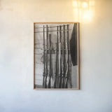 Vintage Rifles by Deborah Revell. shown as a paper print in a natural frame. Available as a archival giclee rolled canvas, fine art paper, or poster print. SKU 96606h.