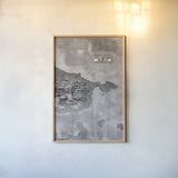 Volterra Wall by Deborah Revell. shown as a paper print in a natural frame. Available as a archival giclee rolled canvas, fine art paper, or poster print. SKU 93400h.