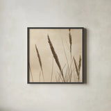 Whispering Rushes II by Deborah Revell. Shown in a sleek black glass frame for a contemporary gallery look. Available as an archival giclee rolled canvas, fine art paper, or poster print. SKU 104296a.
