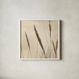 Whispering Rushes II by Deborah Revell. Shown in a crisp white glass frame for a clean and minimalist style. Available as an archival giclee rolled canvas, fine art paper, or poster print. SKU 104296a.