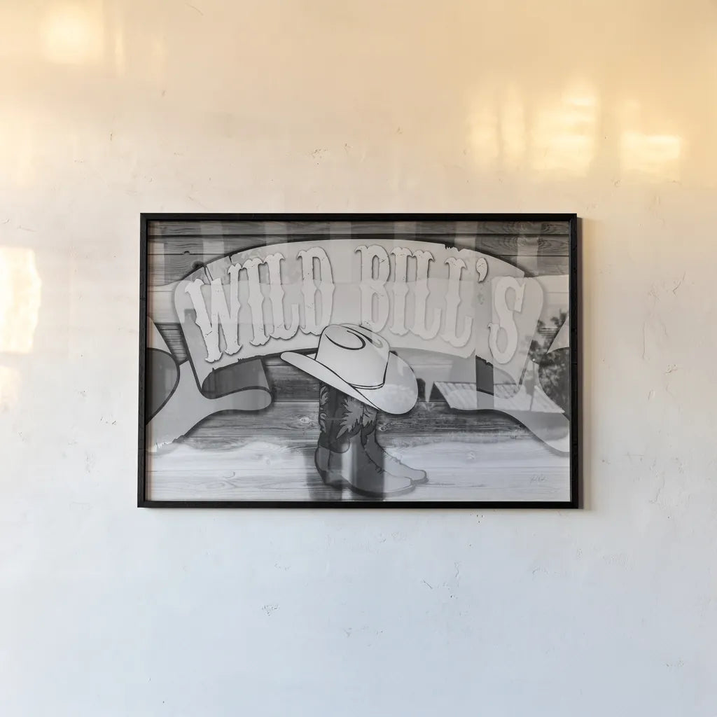 Wild Bills by Deborah Revell. shown as a paper print in a black flame. Available as a archival giclee rolled canvas, fine art paper, or poster print. SKU 94135i.