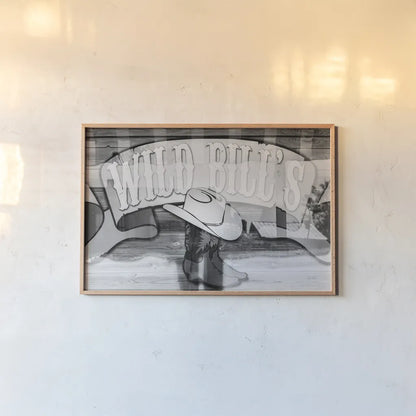 Wild Bills by Deborah Revell. shown as a paper print in a natural frame. Available as a archival giclee rolled canvas, fine art paper, or poster print. SKU 94135i.