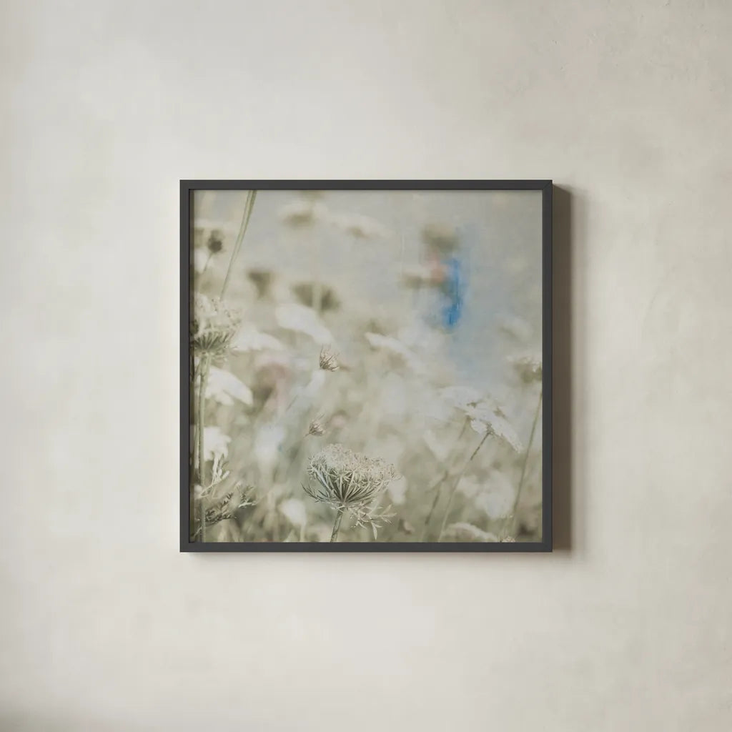 Wild Flowers IV by Deborah Revell. Shown in a sleek black glass frame for a contemporary gallery look. Available as an archival giclee rolled canvas, fine art paper, or poster print. SKU 91255a.