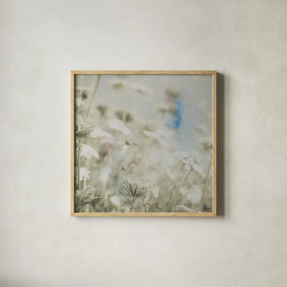 Wild Flowers IV by Deborah Revell. Shown in a natural wood glass frame for a timeless modern aesthetic. Available as an archival giclee rolled canvas, fine art paper, or poster print. SKU 91255a.