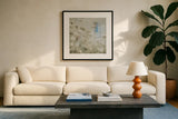 Wild Flowers IV by Deborah Revell. Displayed in a glass frame with matte in a clean modern living room. Available as an archival giclee rolled canvas, fine art paper, or poster print. SKU 91255a.