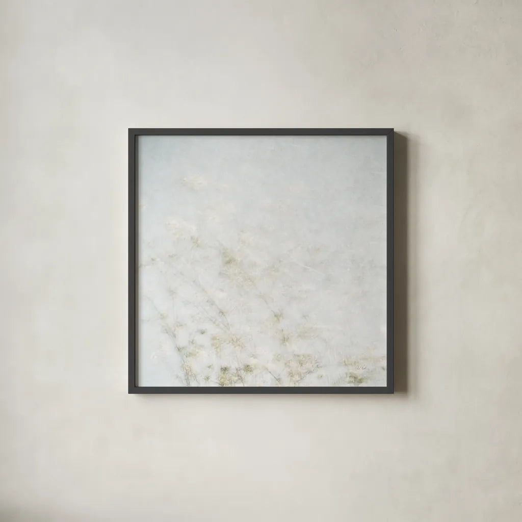 Wild Grass Impressions by Deborah Revell. Shown in a sleek black glass frame for a contemporary gallery look. Available as an archival giclee rolled canvas, fine art paper, or poster print. SKU 98514a.