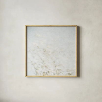 Wild Grass Impressions by Deborah Revell. Shown in a natural wood glass frame for a timeless modern aesthetic. Available as an archival giclee rolled canvas, fine art paper, or poster print. SKU 98514a.