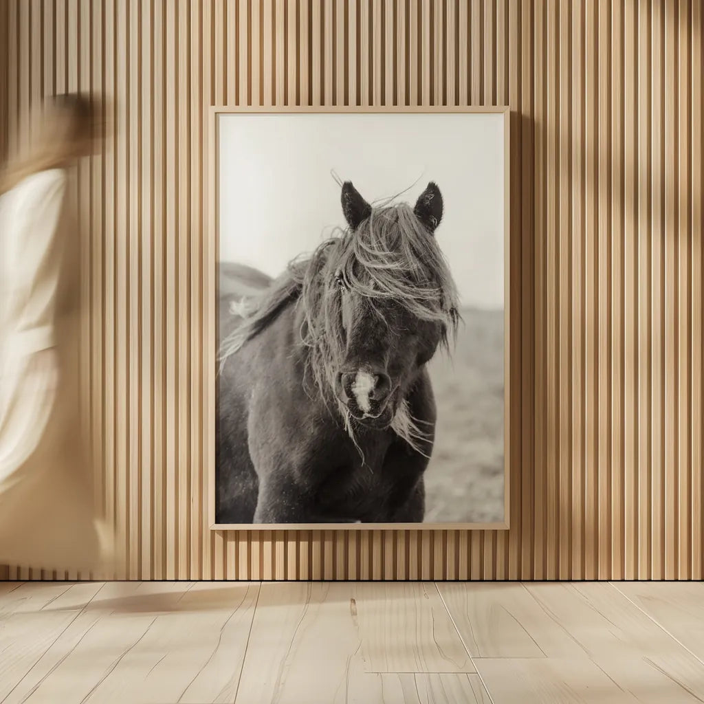 Wild Pony by Deborah Revell. shown as over sized large wall art. Available as an archival giclee rolled canvas, fine art paper, or poster print. SKU 94291h.