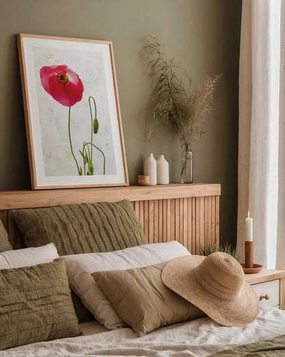 Wonderful Wildflowers I by Deborah Revell. shown as a paper print in a natural frame. Available as a archival giclee rolled canvas, fine art paper, or poster print. SKU 93928h.