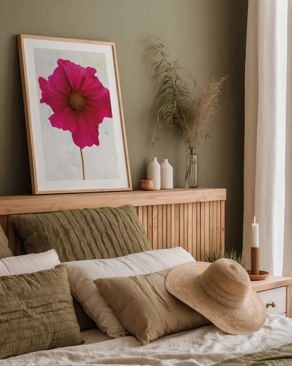 Wonderful Wildflowers II by Deborah Revell. shown as a paper print in a natural frame. Available as a archival giclee rolled canvas, fine art paper, or poster print. SKU 93929h.