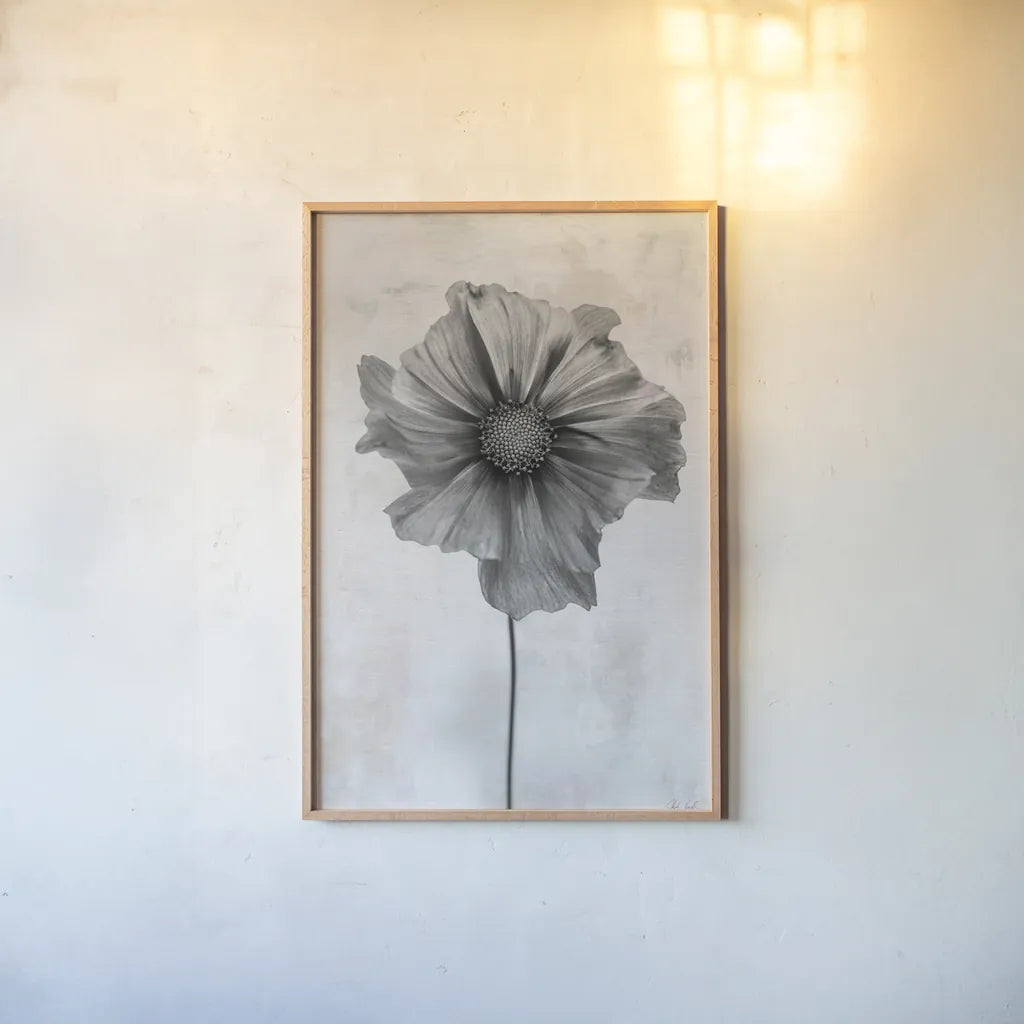 Wonderful Wildflowers II Neutral by Deborah Revell. shown as a paper print in a natural frame. Available as a archival giclee rolled canvas, fine art paper, or poster print. SKU 93946h.