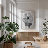 Wonderful Wildflowers III Neutral by Deborah Revell. shown as a print in a natural wood frame in a dining room. Available as a archival giclee rolled canvas, fine art paper, or poster print. SKU 93947h.