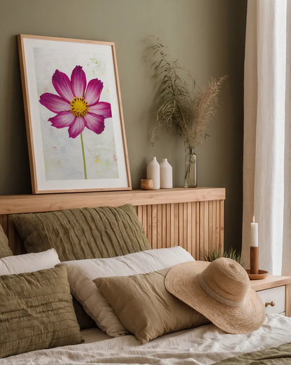 Wonderful Wildflowers IV by Deborah Revell. shown as a paper print in a natural frame. Available as a archival giclee rolled canvas, fine art paper, or poster print. SKU 93931h.