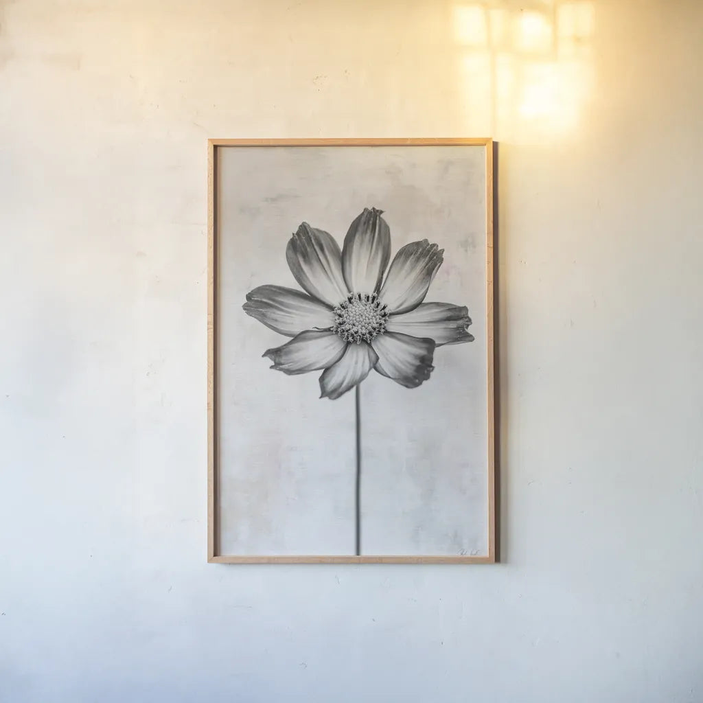 Wonderful Wildflowers IV Neutral by Deborah Revell. shown as a paper print in a natural frame. Available as a archival giclee rolled canvas, fine art paper, or poster print. SKU 93948h.