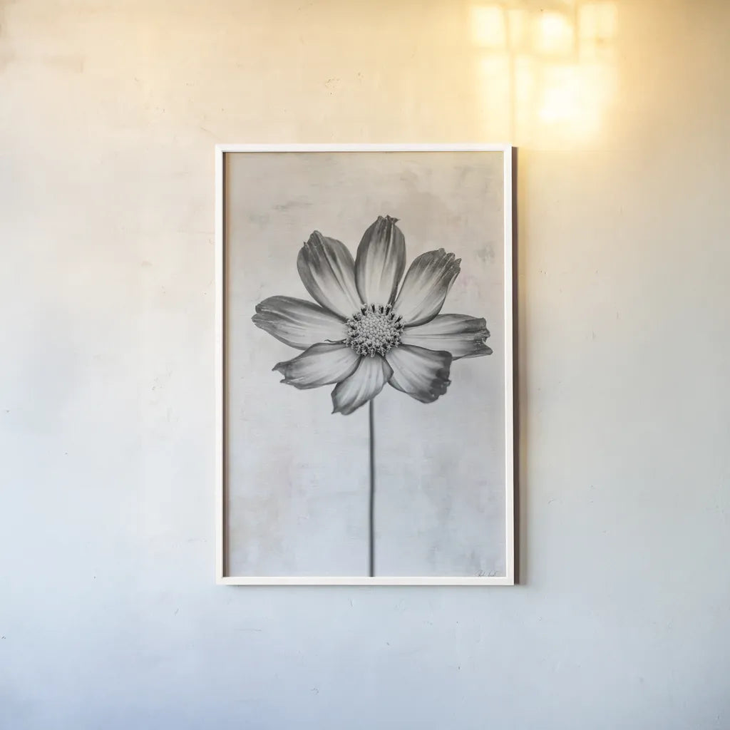 Wonderful Wildflowers IV Neutral by Deborah Revell. shown as a paper print in a white frame. Available as a archival giclee rolled canvas, fine art paper, or poster print. SKU 93948h.