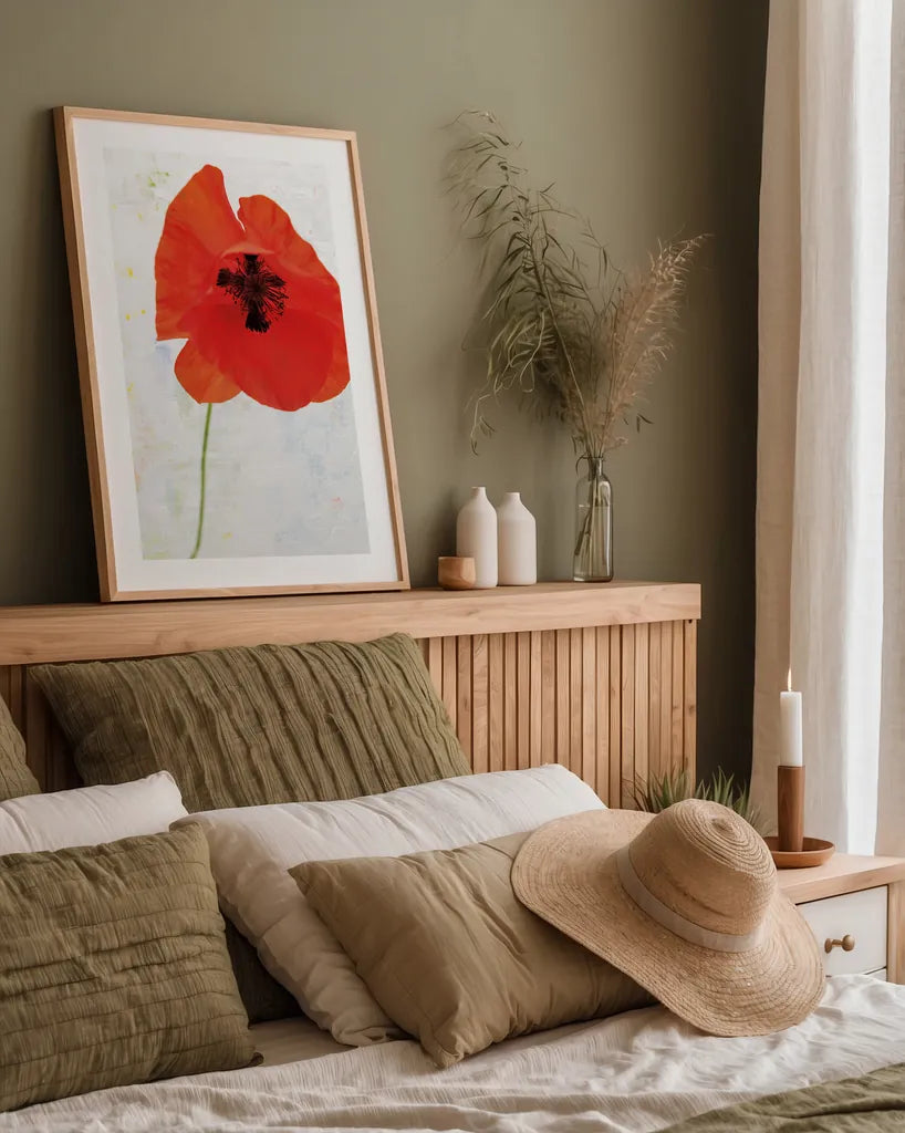 Wonderful Wildflowers VII by Deborah Revell. shown as a paper print in a natural frame. Available as a archival giclee rolled canvas, fine art paper, or poster print. SKU 93934h.