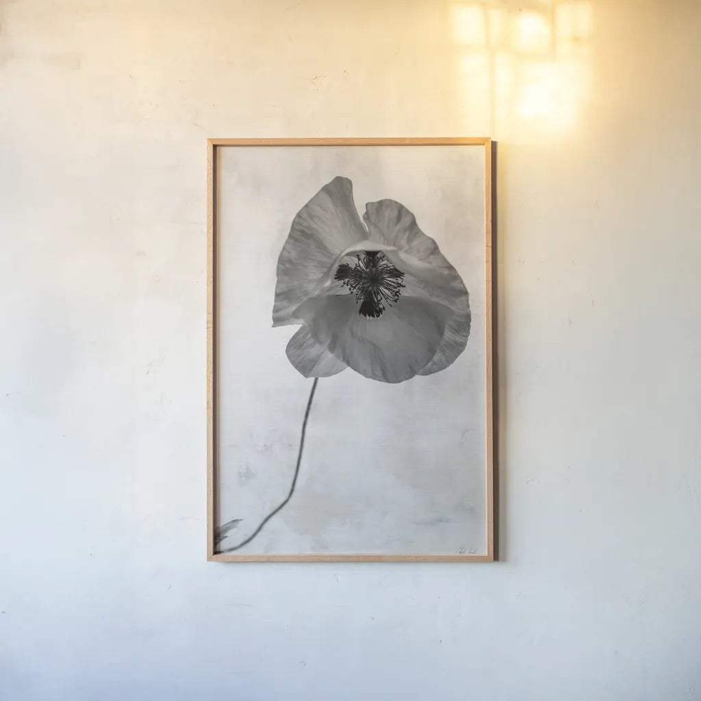 Wonderful Wildflowers VII Neutral by Deborah Revell. shown as a paper print in a natural frame. Available as a archival giclee rolled canvas, fine art paper, or poster print. SKU 93951h.