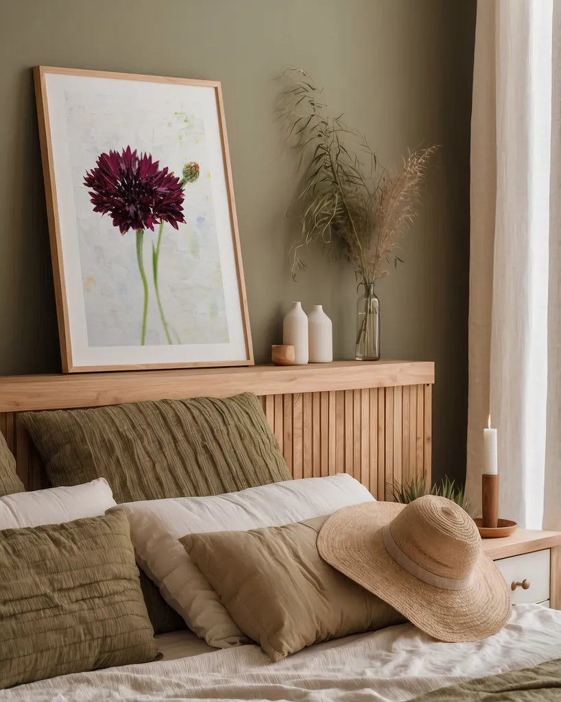 Wonderful Wildflowers VIII by Deborah Revell. shown as a paper print in a natural frame. Available as a archival giclee rolled canvas, fine art paper, or poster print. SKU 93935h.