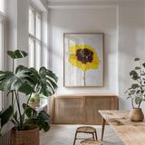 Wonderful Wildflowers XI by Deborah Revell. shown as a print in a natural wood frame in a dining room. Available as a archival giclee rolled canvas, fine art paper, or poster print. SKU 93938h.