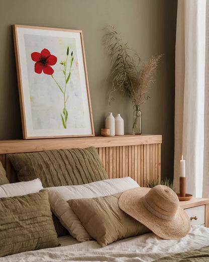 Wonderful Wildflowers XIV by Deborah Revell. shown as a paper print in a natural frame. Available as a archival giclee rolled canvas, fine art paper, or poster print. SKU 93941h.