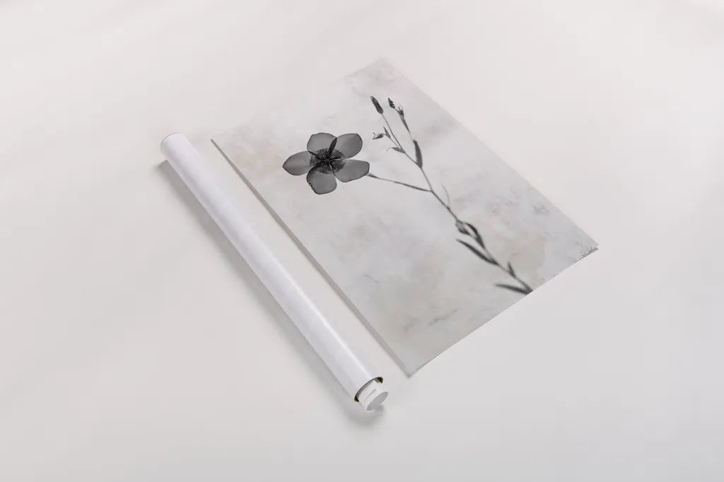 Wonderful Wildflowers XIV Neutral by Deborah Revell. shown as a rolled paper print. Available as archival giclee rolled canvas, fine art paper, or poster print. SKU 93958h.