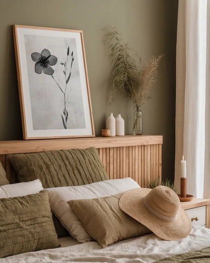 Wonderful Wildflowers XIV Neutral by Deborah Revell. shown as a paper print in a natural frame. Available as a archival giclee rolled canvas, fine art paper, or poster print. SKU 93958h.