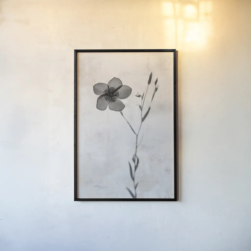 Wonderful Wildflowers XIV Neutral by Deborah Revell. shown as a paper print in a black flame. Available as a archival giclee rolled canvas, fine art paper, or poster print. SKU 93958h.